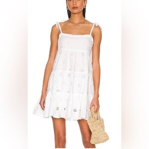Seafolly White Eyelet Tiered Mini Sundress Sz Small